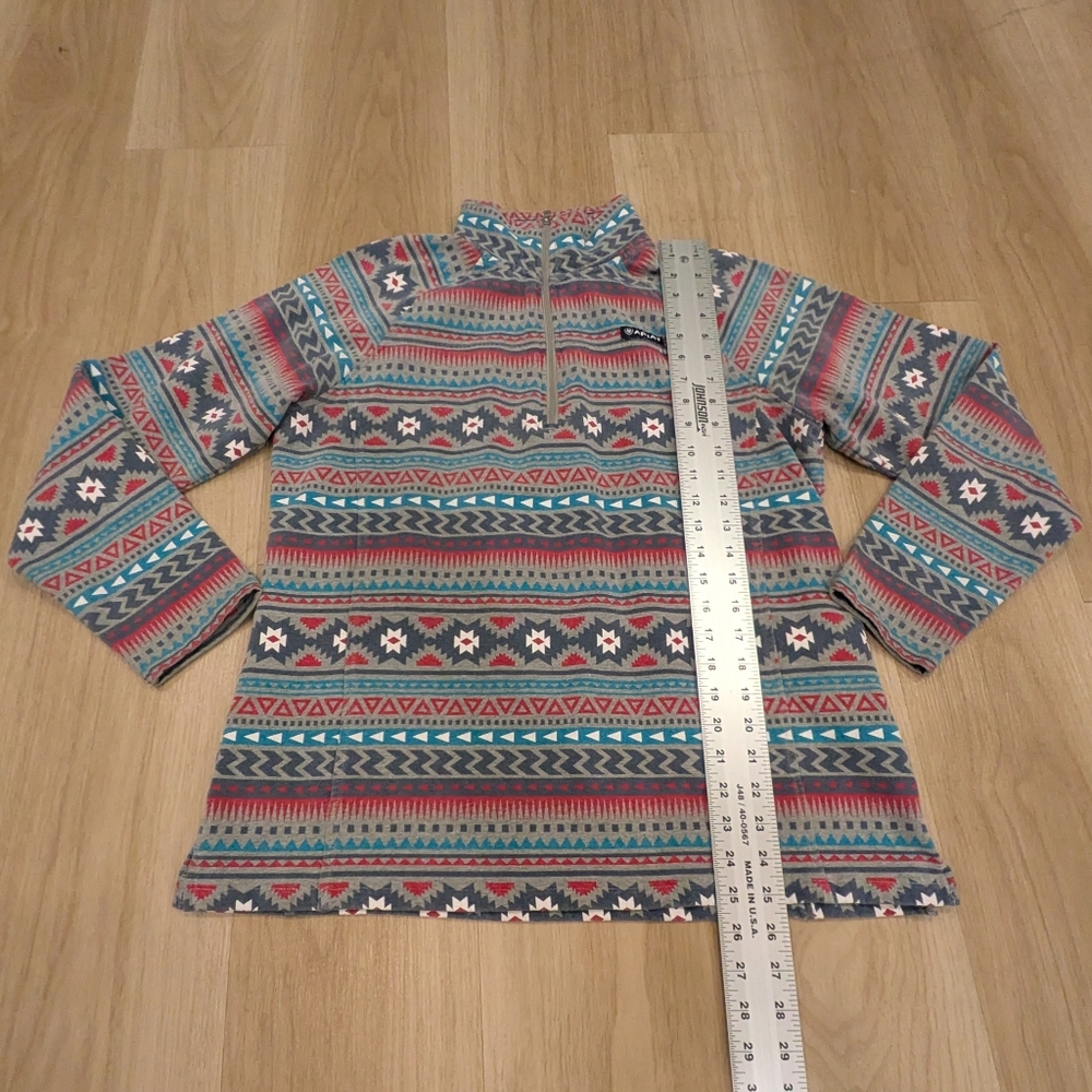 Ariat Real Aztec Patterned Half Zip Pullover Size… - image 2